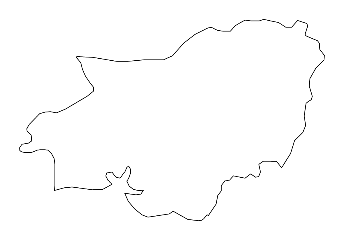 Mapa de contorno de Carmarthenshire, United Kingdom.