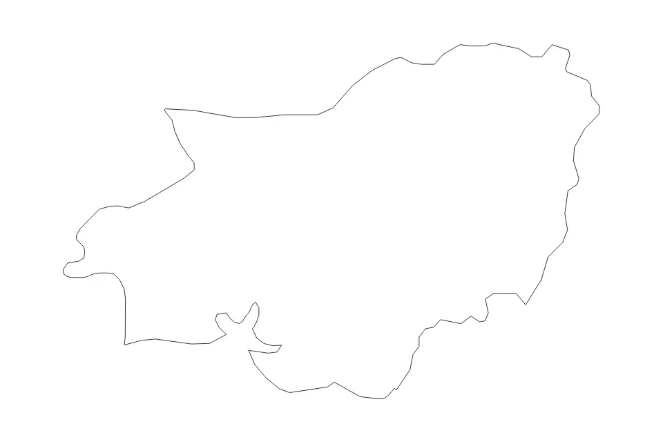 Outline map of Carmarthenshire Unitary Authority (wales), United Kingdom with subdivision borders.