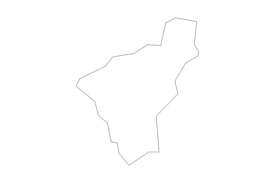 Outline map of Castlereagh District, United Kingdom with subdivision borders.