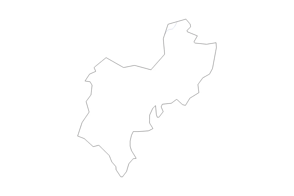 Outline map of Central Bedfordshire Unitary Authority, United Kingdom with subdivision borders and rivers.