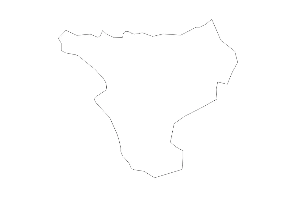 Mapa de Cheshire West and Chester, United Kingdom de tipo contorno para Europa, con contorno con límites limpios.