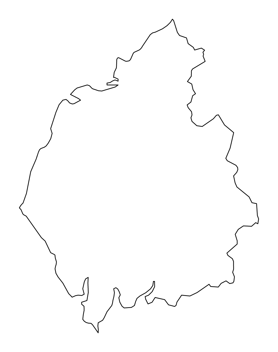 Mapa de contorno de Cumbria, United Kingdom.