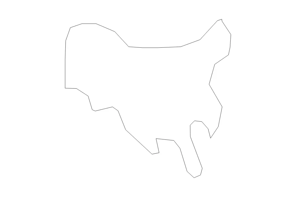 Carte de Darlington, United Kingdom de type contour pour Europe, montrant contour avec des limites nettes.