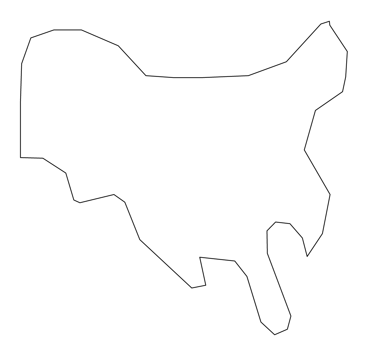 Mapa de contorno de Darlington, United Kingdom.