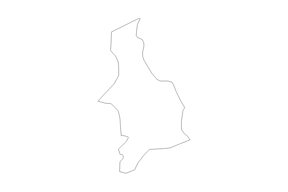 Mapa de Denbighshire, United Kingdom de tipo contorno para Europa, con contorno con límites limpios.