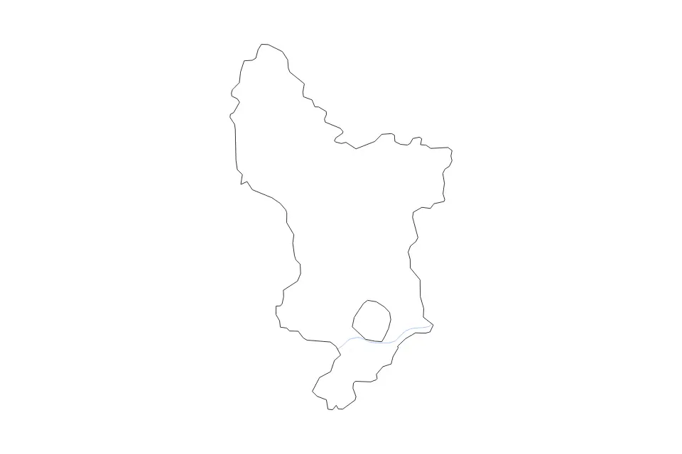 Carte de Derbyshire, United Kingdom de type contour et rivières pour Europe, montrant contour et rivières avec des limites nettes.