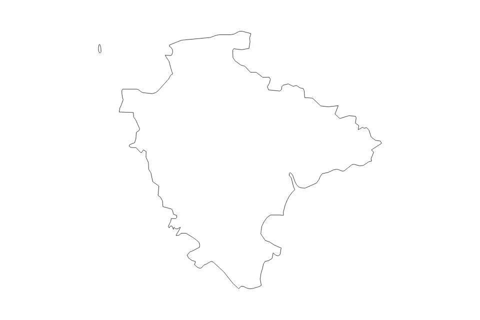 Mapa de Devon, United Kingdom de tipo contorno para Europa, con contorno con límites limpios.