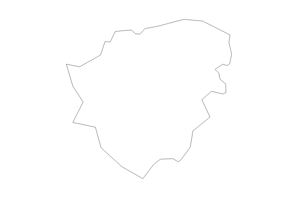 Mapa de Doncaster, United Kingdom de tipo contorno para Europa, con contorno con límites limpios.