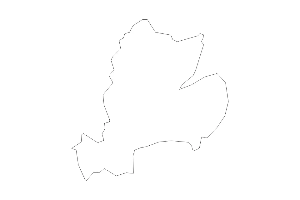 Mapa de Down, United Kingdom de tipo contorno para Europa, con contorno con límites limpios.