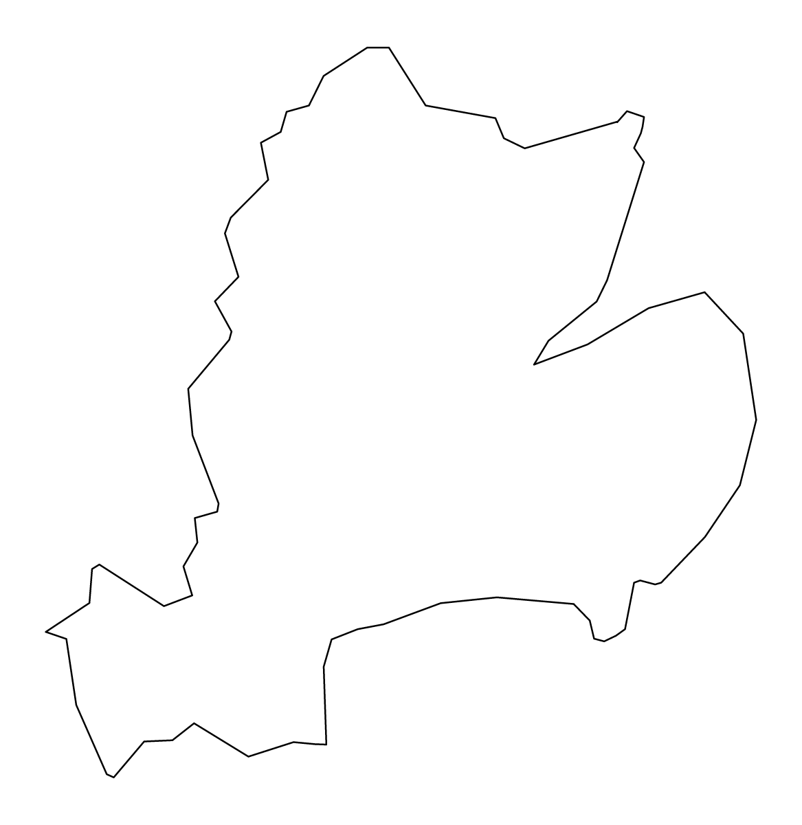 Mapa de contorno de Down, United Kingdom.