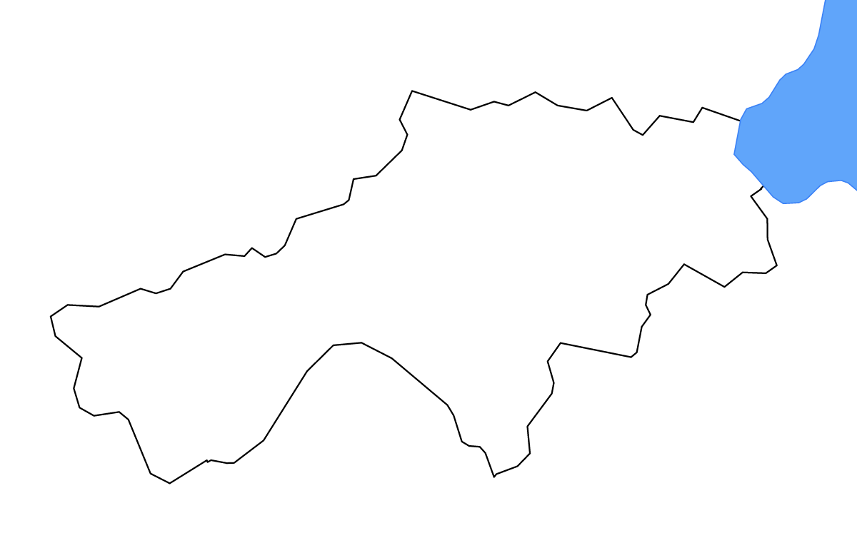 Mapa de contorno de Dungannon and South Tyrone, United Kingdom con lagos y ríos.