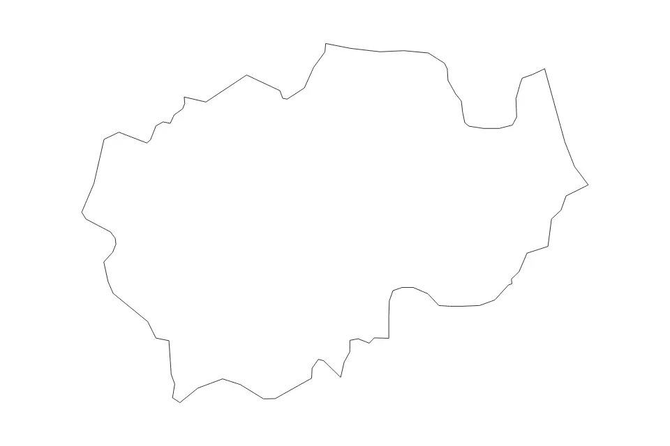 Mapa de Durham, United Kingdom de tipo contorno para Europa, con contorno con límites limpios.