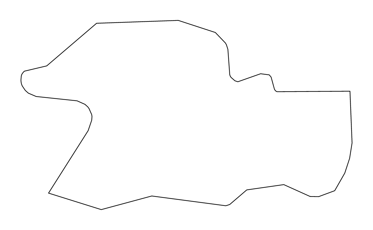 Outline map of Ealing London Borough, United Kingdom.