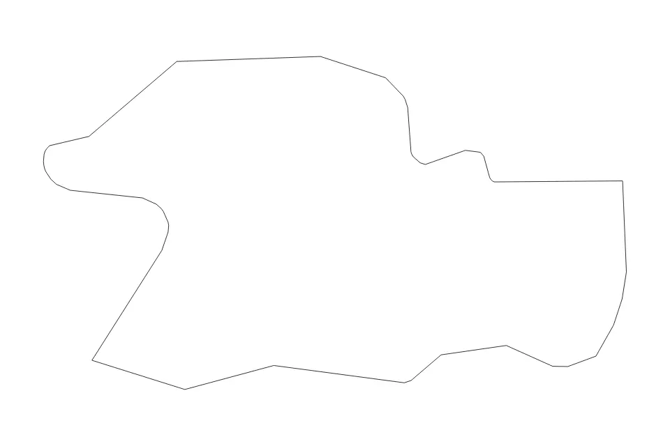 Outline map of Ealing London Borough, United Kingdom with subdivision borders.