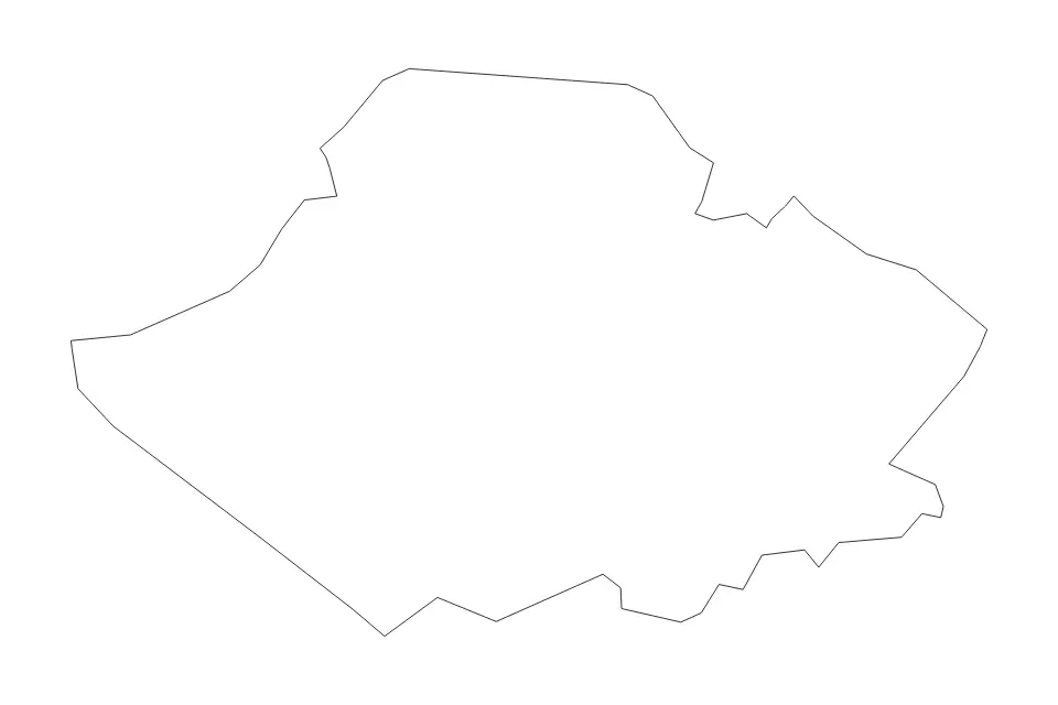 Mapa de East Lothian, United Kingdom de tipo contorno para Europa, con contorno con límites limpios.