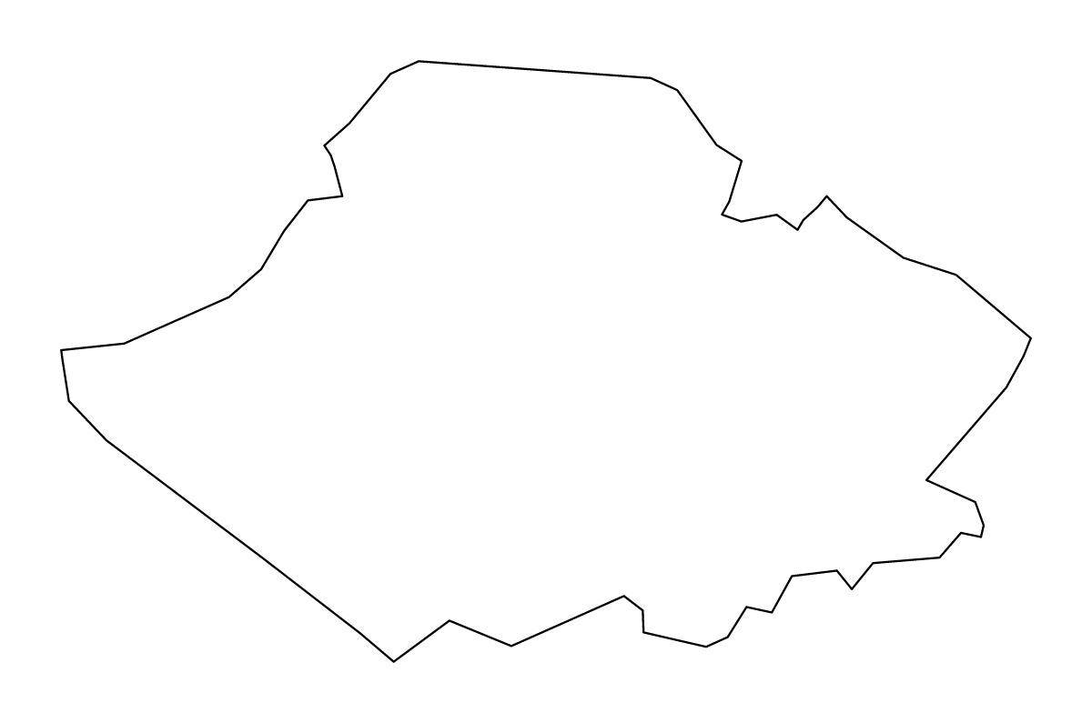 Outline map of East Lothian Unitary District, United Kingdom.