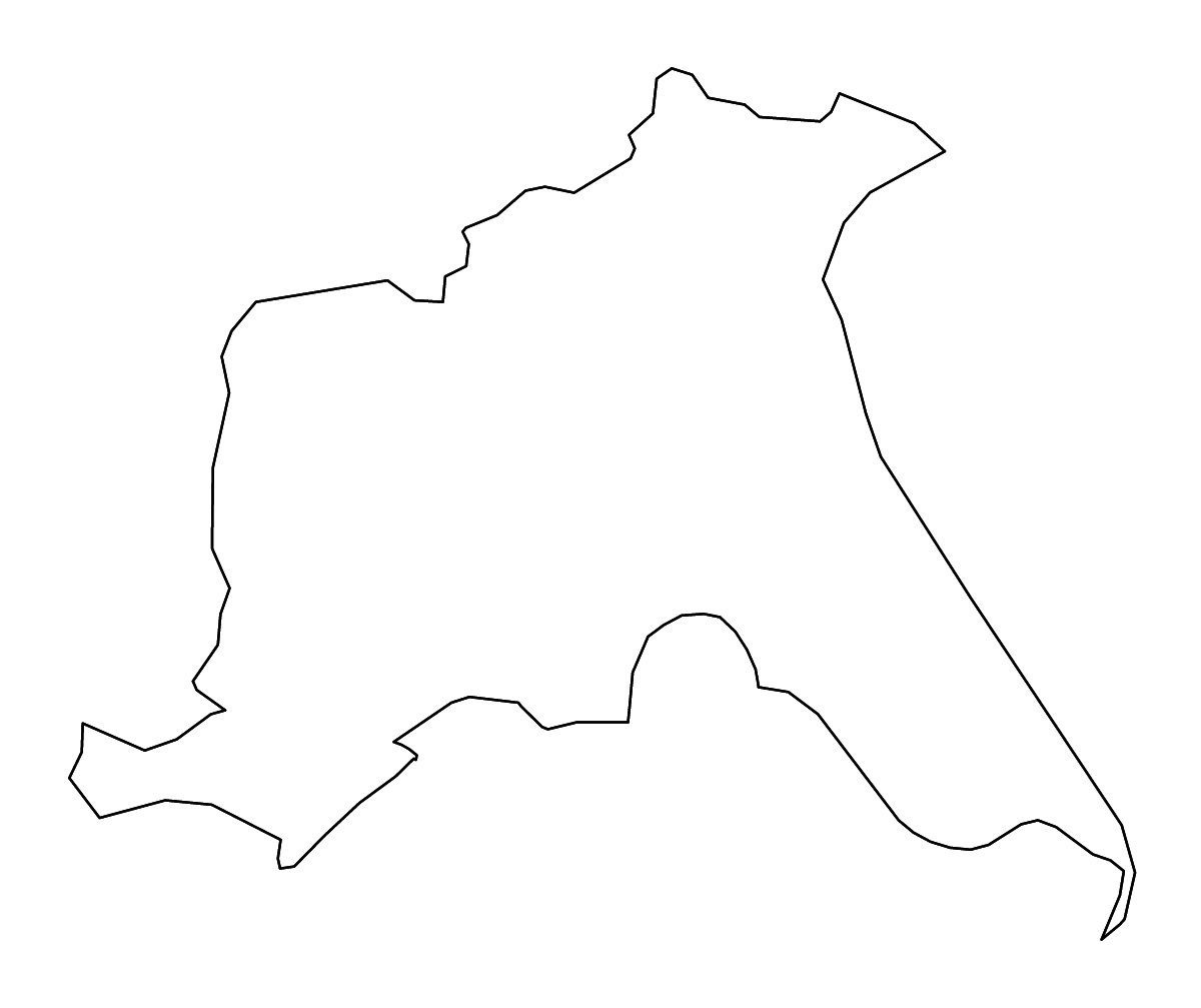 Mapa de contorno de East Riding of Yorkshire, United Kingdom con ríos.