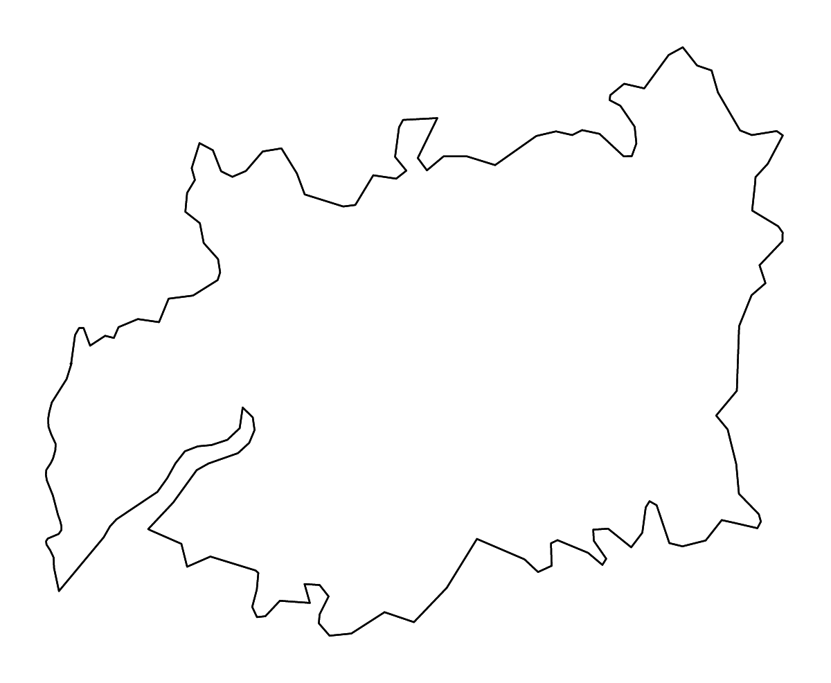 Outline map of Gloucestershire Administrative County, United Kingdom with rivers.