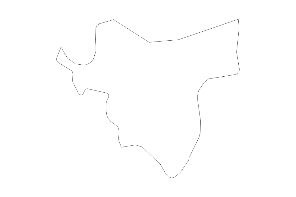 Outline map of Greenwich London Borough (royal), United Kingdom with subdivision borders.