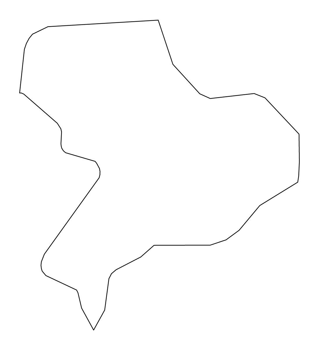 Mapa de contorno de Hackney, United Kingdom.