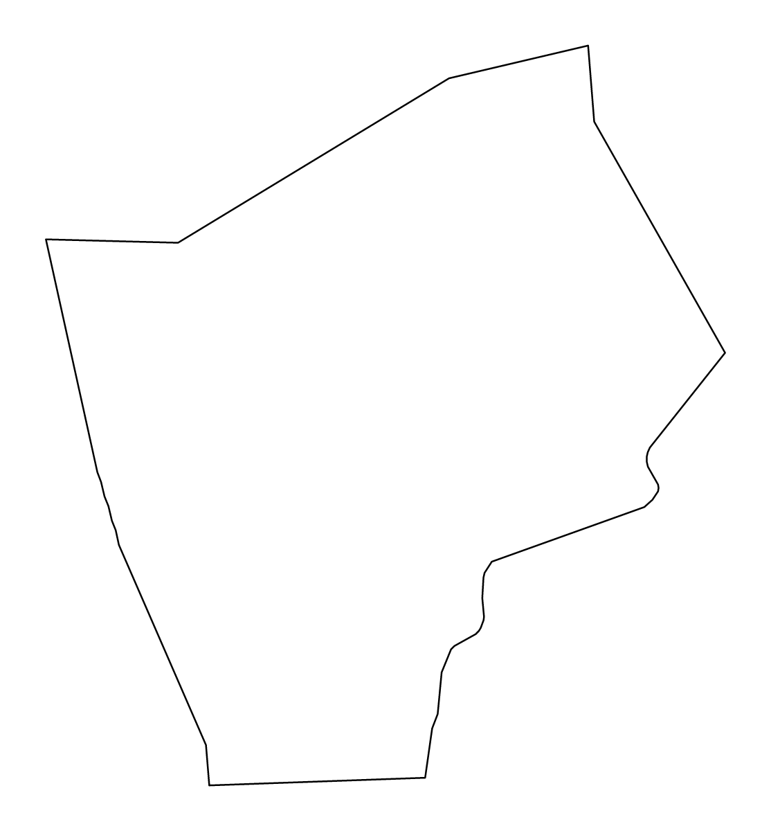 Outline map of Harrow London Borough, United Kingdom.