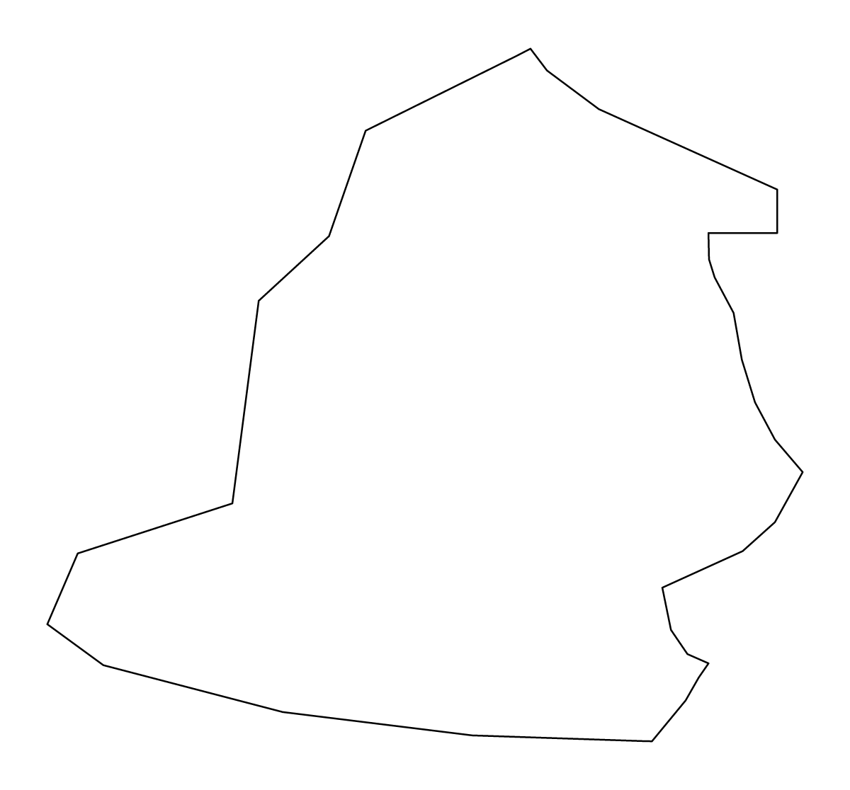 Outline map of Hartlepool Unitary Authority, United Kingdom.