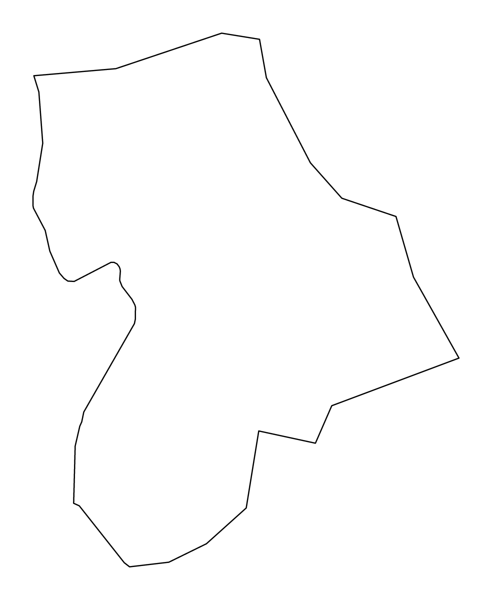 Outline map of Havering London Borough, United Kingdom.