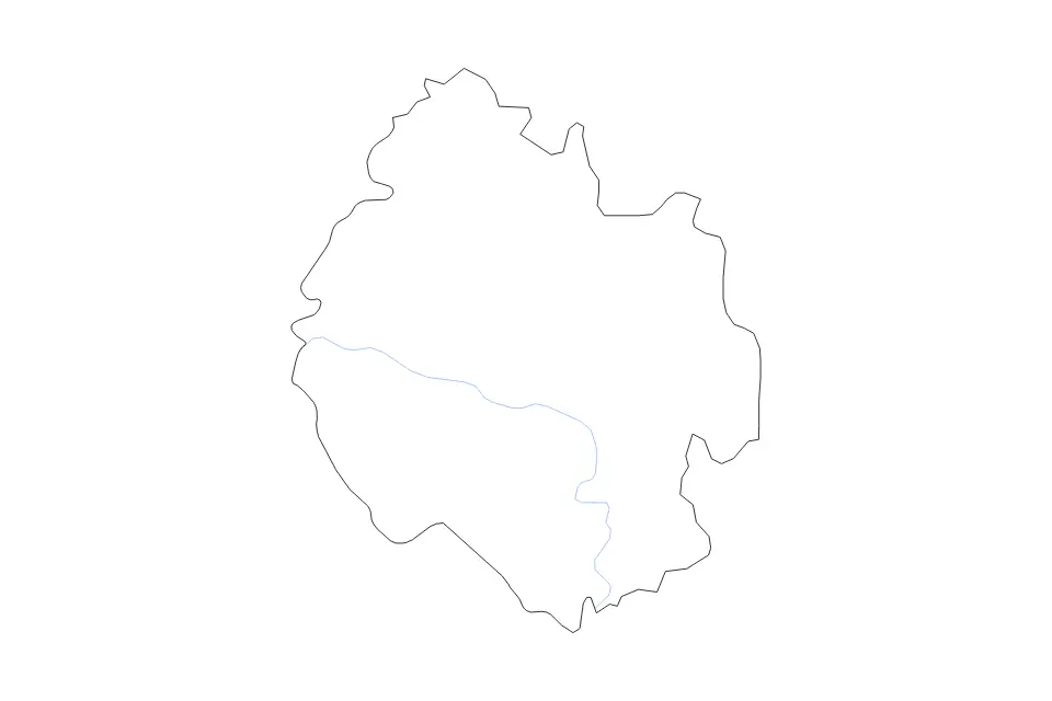 Mapa de Herefordshire, United Kingdom de tipo contorno y ríos para Europa, con contorno y ríos con límites limpios.