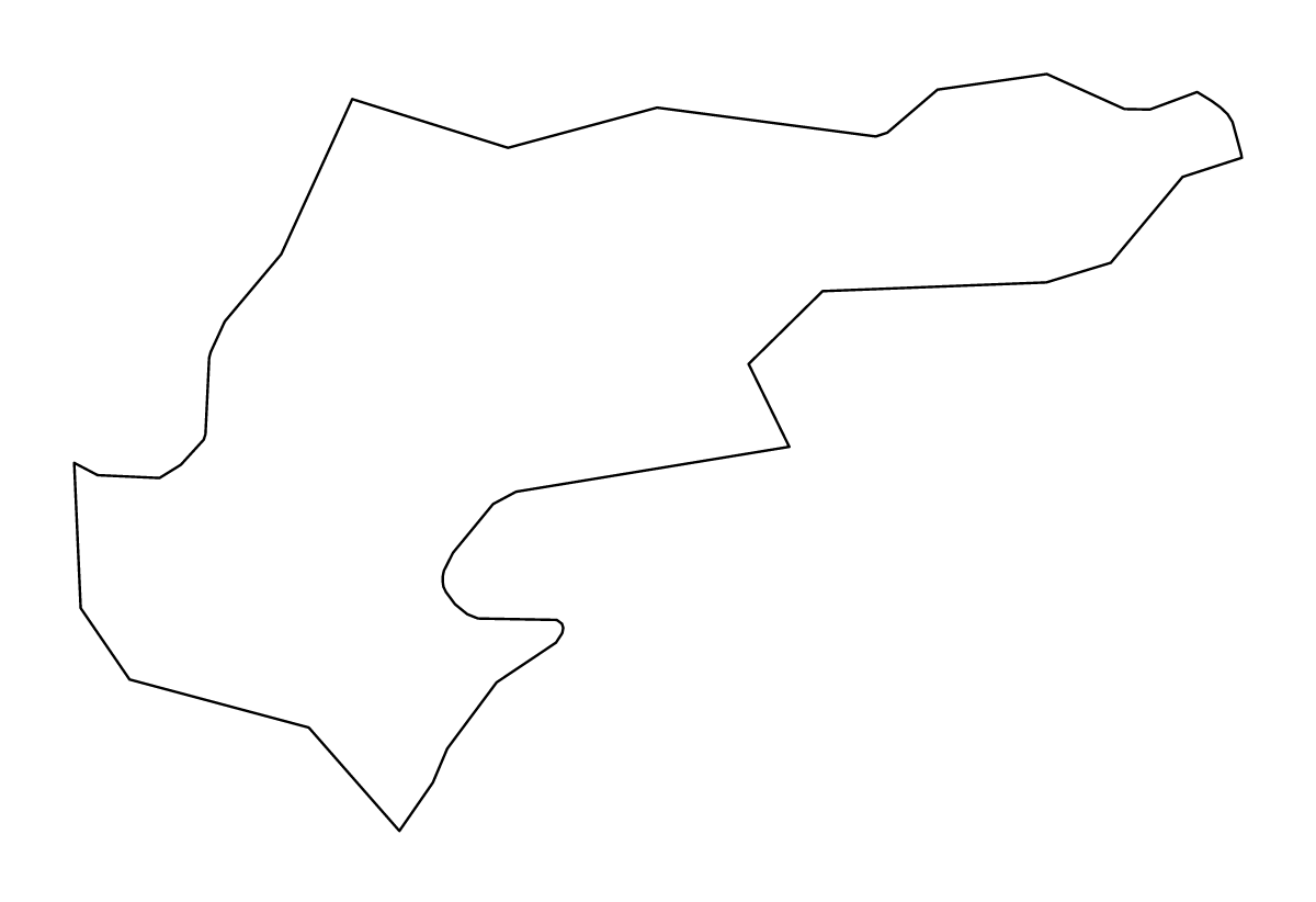 Outline map of Hounslow London Borough, United Kingdom.