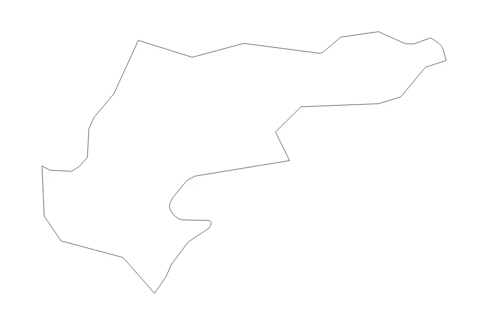Outline map of Hounslow London Borough, United Kingdom with subdivision borders.