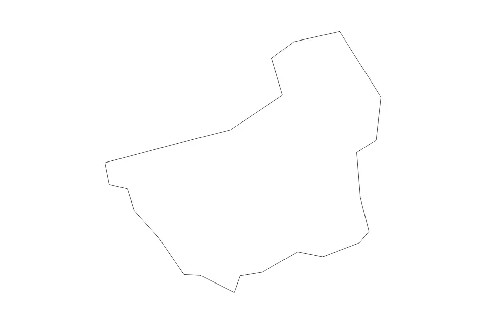 Outline map of Kirklees Metropolitan Borough, United Kingdom with subdivision borders.