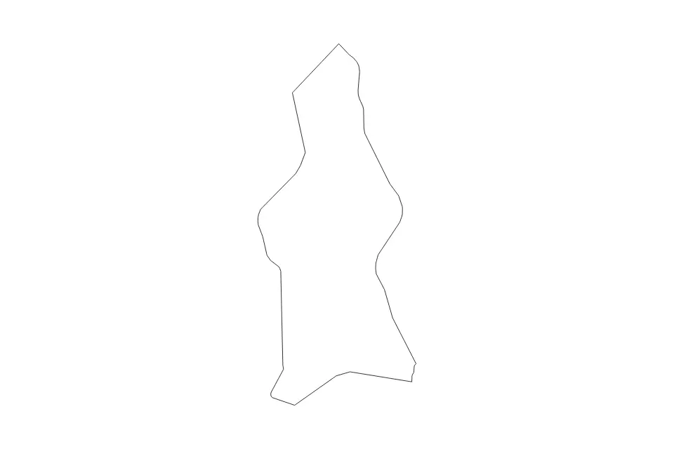 Outline map of Lambeth London Borough, United Kingdom with subdivision borders.