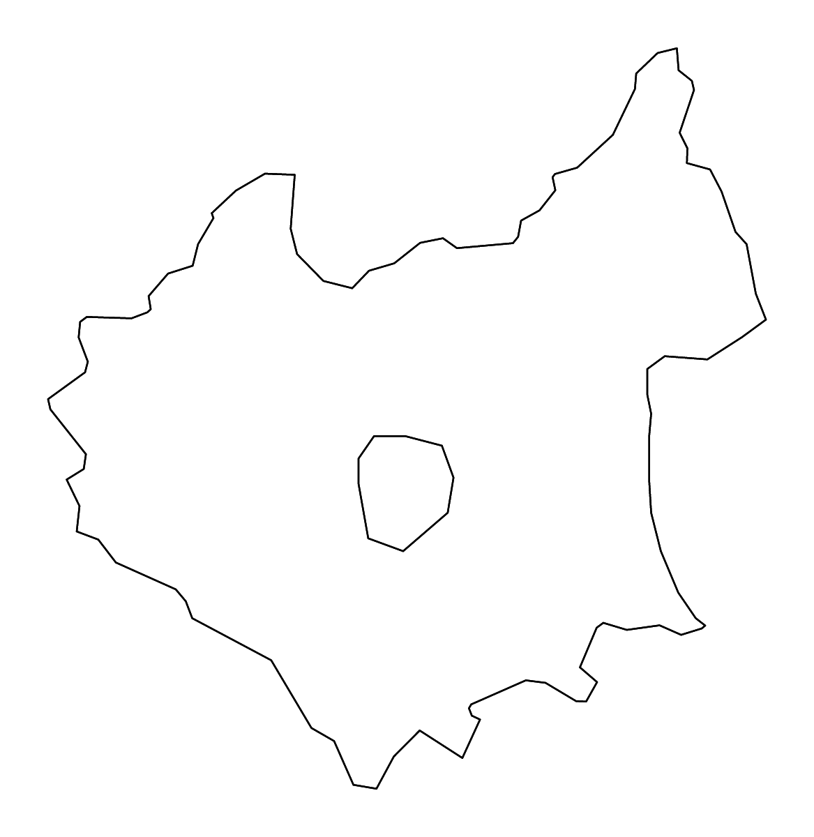 Mapa de contorno de Leicestershire, United Kingdom con ríos.