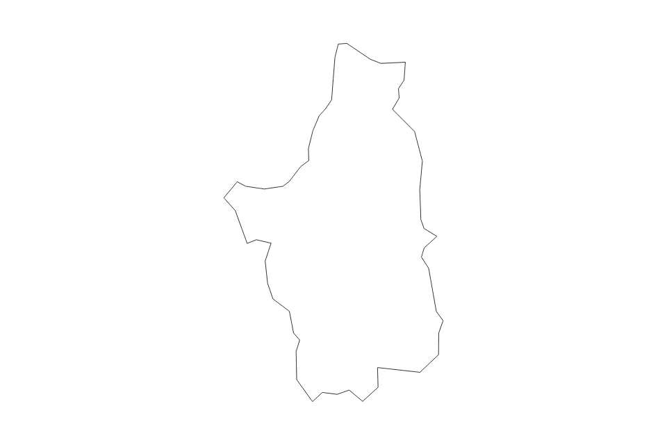 Outline map of Limavady District, United Kingdom with subdivision borders.