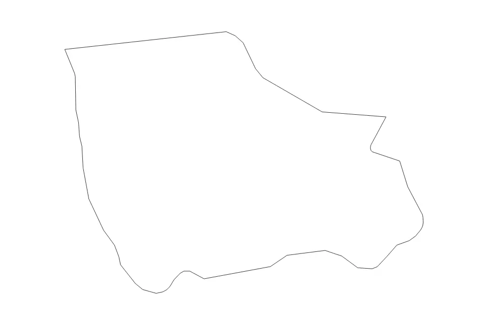 Outline map of Merton London Borough, United Kingdom with subdivision borders.