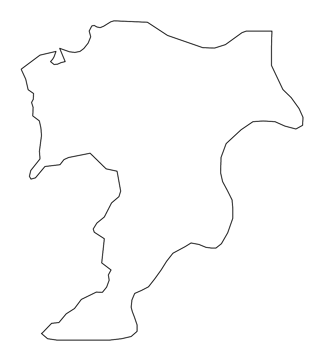 Outline map of Moray Unitary District, United Kingdom with rivers.