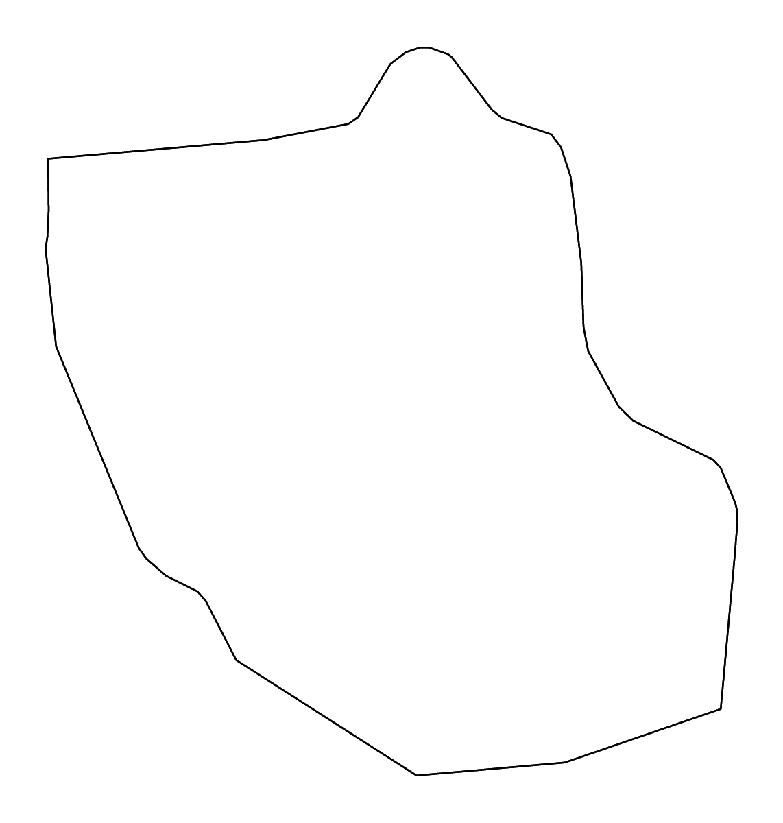 Mapa de contorno de Newham, United Kingdom con ríos.