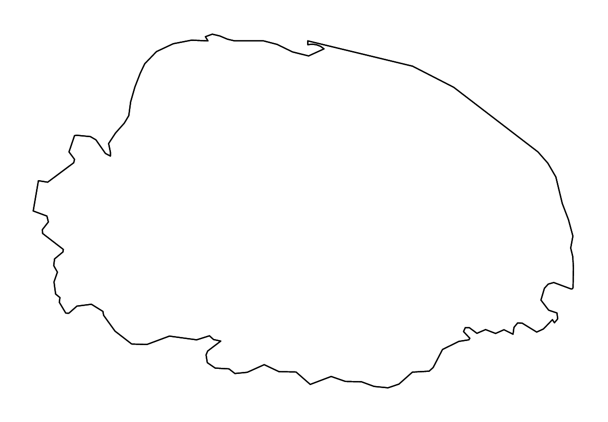 Mapa de contorno de Norfolk, United Kingdom con ríos.