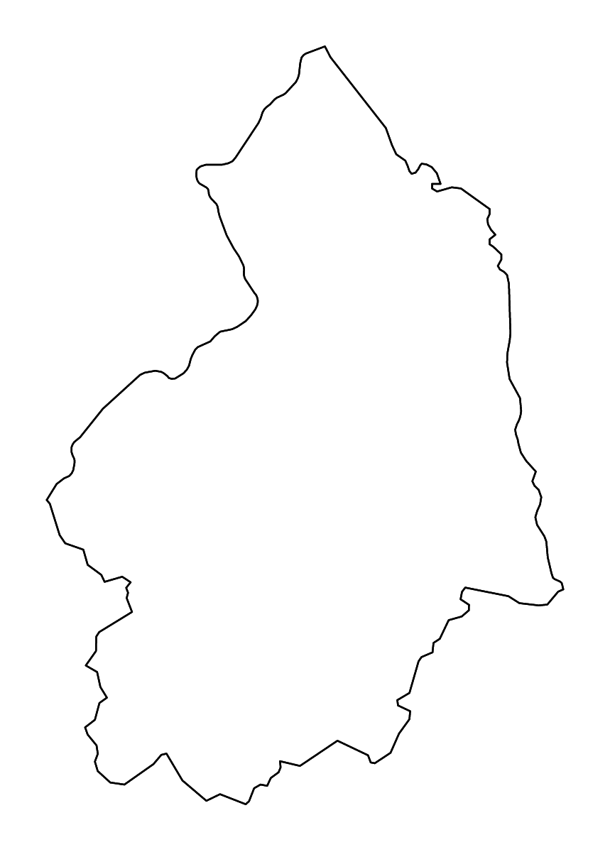 Mapa de contorno de Northumberland, United Kingdom con ríos.