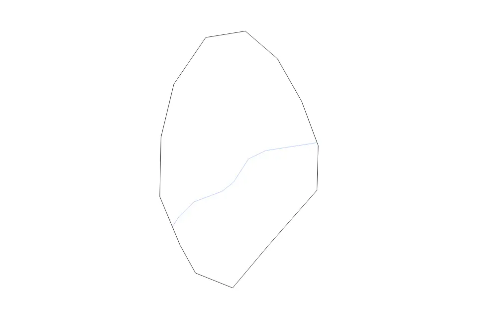 Outline map of Nottingham Unitary Authority, United Kingdom with subdivision borders and rivers.