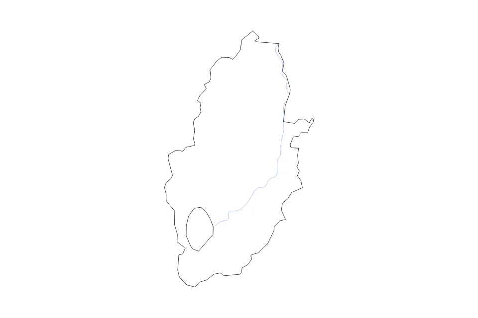 Mapa de Nottinghamshire, United Kingdom de tipo contorno y ríos para Europa, con contorno y ríos con límites limpios.