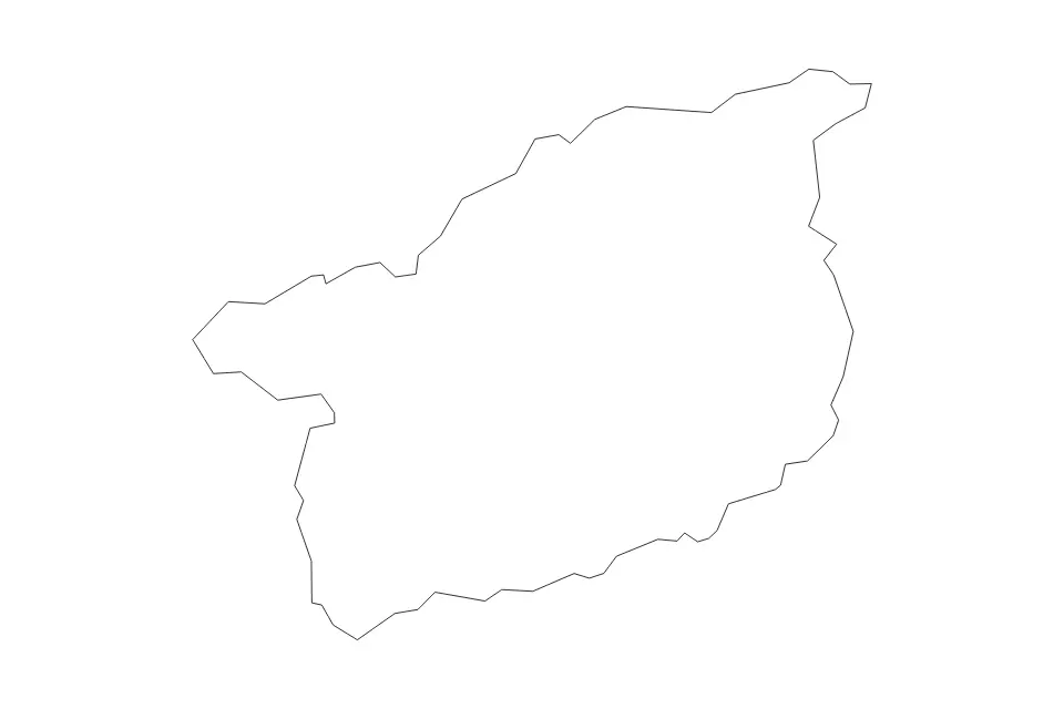 Mapa de Omagh, United Kingdom de tipo contorno para Europa, con contorno con límites limpios.