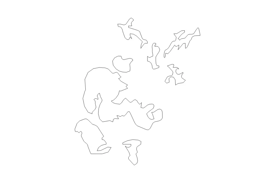 Mapa de Orkney Islands, United Kingdom de tipo contorno para Europa, con contorno con límites limpios.