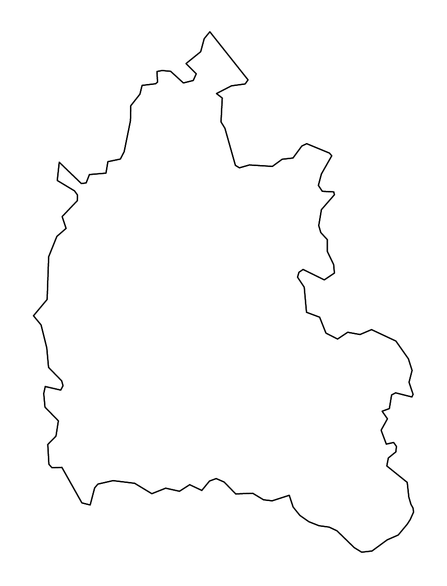 Outline map of Oxfordshire Administrative County, United Kingdom with rivers.