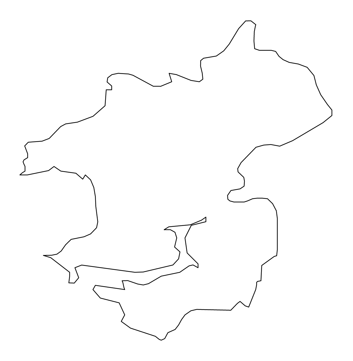 Mapa de contorno de Pembrokeshire, United Kingdom.