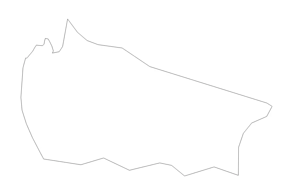 Outline map of Redcar and Cleveland Unitary Authority, United Kingdom with subdivision borders.