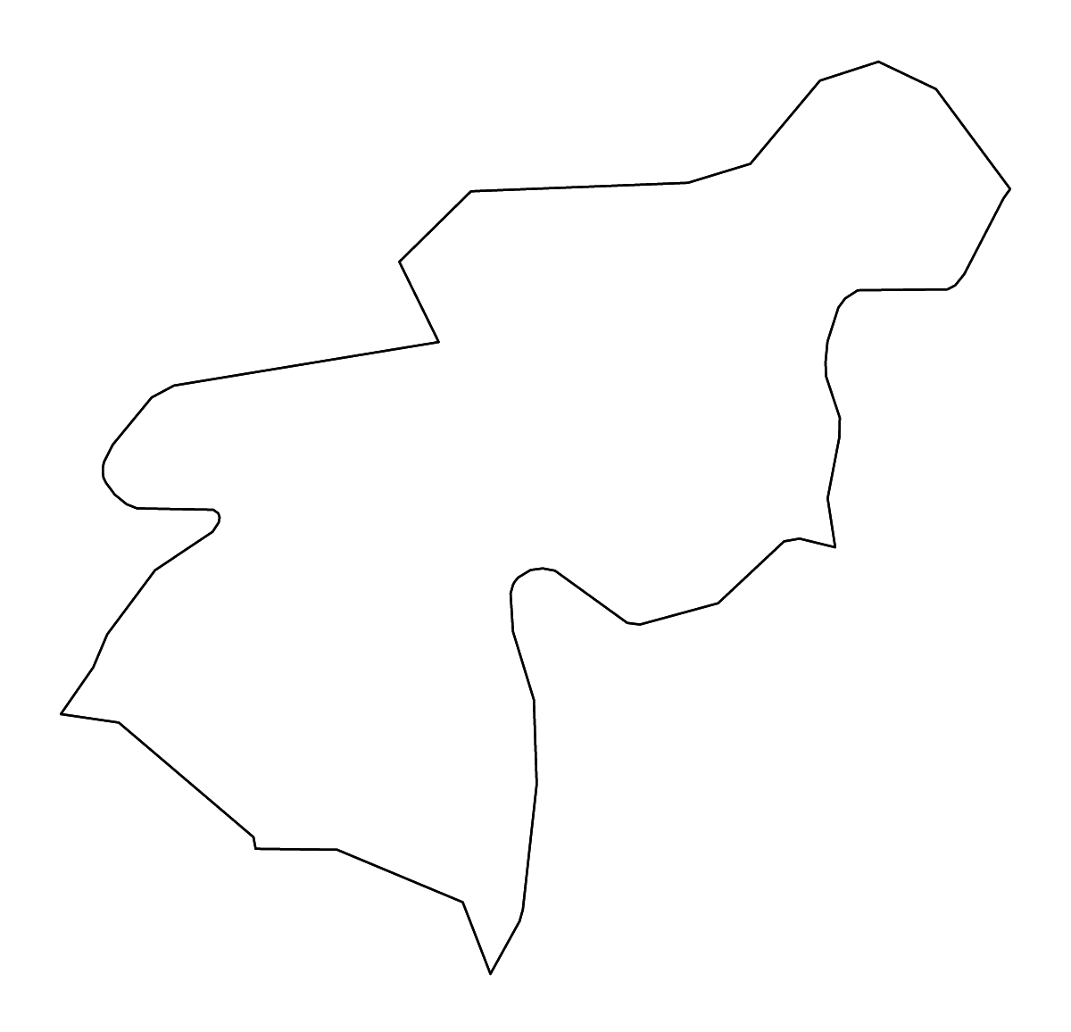 Mapa de contorno de Richmond upon Thames, United Kingdom con ríos.