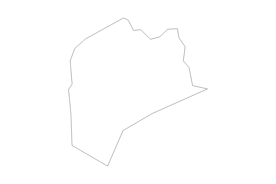 Outline map of Rochdale Metropolitan Borough, United Kingdom with subdivision borders.