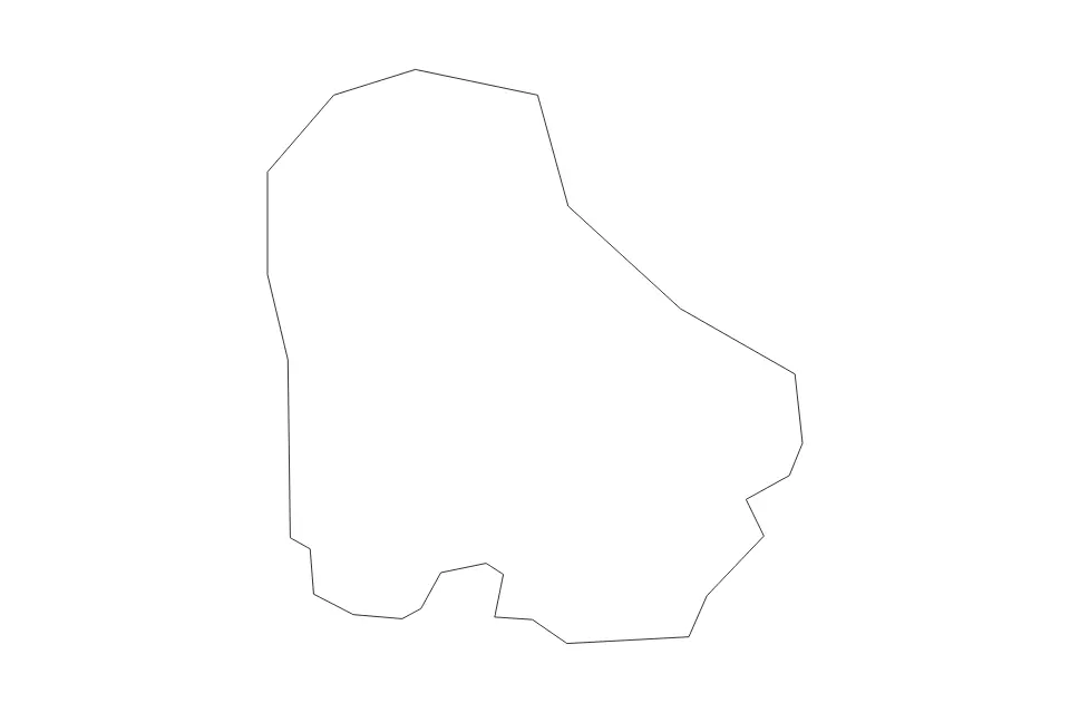 Mapa de Rotherham, United Kingdom de tipo contorno para Europa, con contorno con límites limpios.