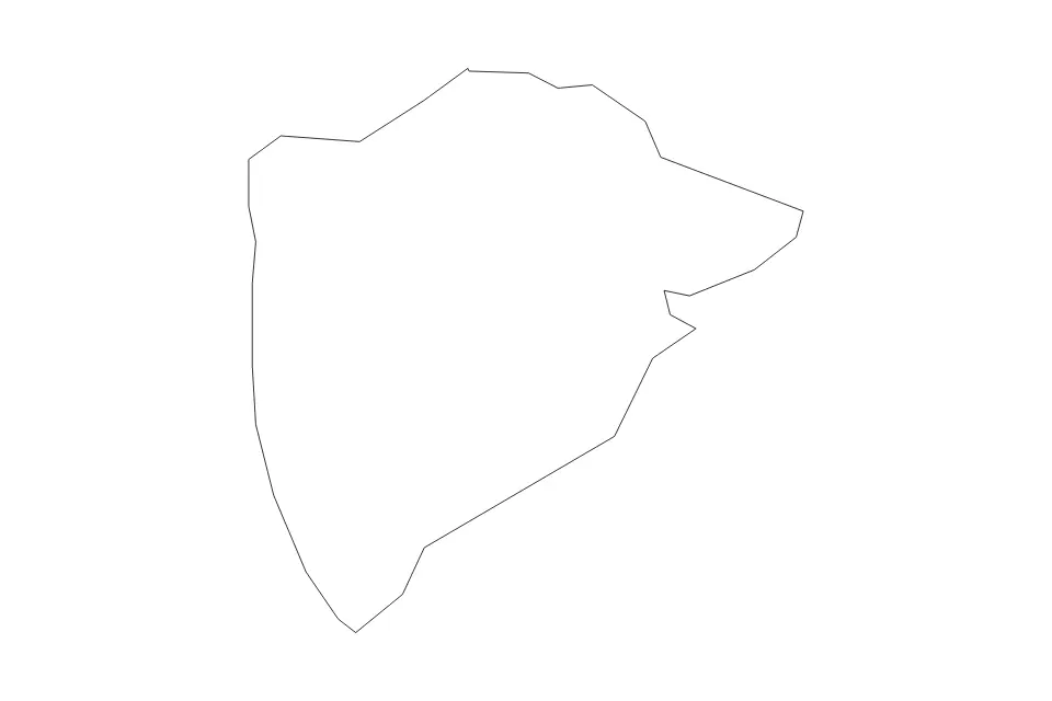 Outline map of Rutland Unitary Authority, United Kingdom with subdivision borders.